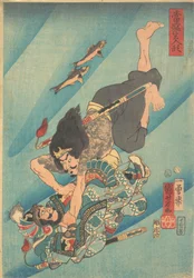 Tanmeijirō Genshōgo kämpande under vatten