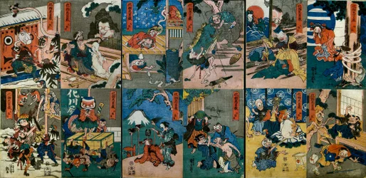 Monsters Chūshingura (Bakemono Chūshungura), ca 1839-42