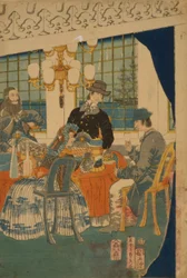 Salong i ett utländskt handelshus i Yokohama, 1861