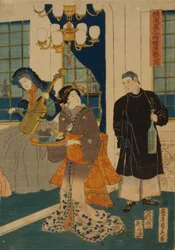 Salong i ett utländskt handelshus i Yokohama, 1861