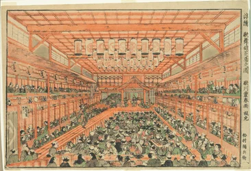 (Uki-e bild på Kabuki-spelet)