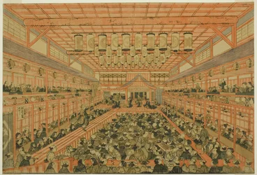 (Uki-e bild på Kabuki-spelet)