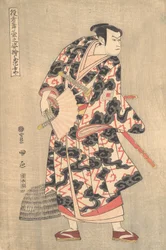 Skådespelaren Ichikawa Yaozo III i rollen som Fuwa Banzaemon från pjäsen Ukiyozuka hiyoku..., 1774.