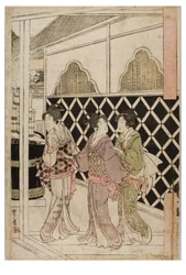 江戸、堀之内の妙法寺への新年の巡礼、1804〜1810年頃（紙に木版画）スウェーデン語