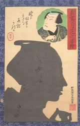 Silhouette Bild av Kabuki skådespelare, 1800-talet.