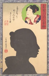 Silhouette Bild av Kabuki skådespelare, 1800-talet.