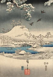 Ukiyo-bild P Hayashi t f Rom Tee f Genji av Genji av National Plan d Hiroshige