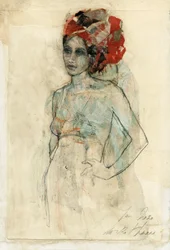 Elegant kvinna med turban