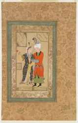 En prins och en prinsessa omfamning, ca 1550