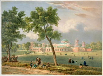 Peter den store palatset i Moskva, tryckt av Edouard Jean-Marie Hostein (1804-89), utgiven av Lemercier, Paris, 1840-talet