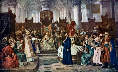 Jan Hus inför konciliet i Konstanz, 1415, 1926