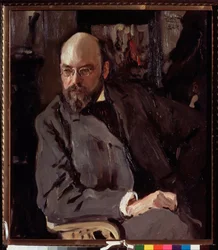 Porträtt av konstnären Ilja (Ilia) Ostroukhov (1858-1939). Målning av Valentin Alexandrovich Serov (1865-1911), olja på duk