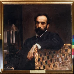 Porträtt av konstnären Isaac Levitan (1861-1900). Målning av Valentin Alexandrovich Serov (1865-1911), olja på duk