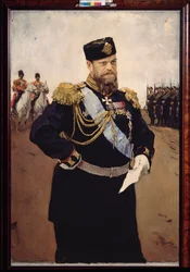 Porträtt av kejsar Alexander III (1845-1894). Målning av Valentin Alexandrovich Serov (1865-1911), olja på duk