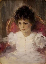 Porträtt av Tatyana Sergeevna Khokhlova, Botkina 1897-1985 som barn