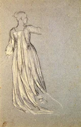Studie till "A Bientot", ca 1875 (krita på papper)