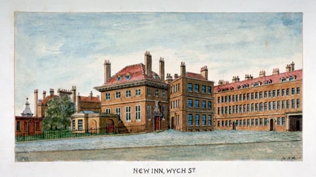 Utsikt över New Inn på Wych Street, Westminster, London, c1800