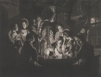 En filosof som visar ett experiment på luftpumpen, 1769.