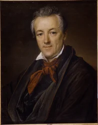 Porträtt av målaren Pyotr (Piotr) Fyodorovich Sokolov (Pierre Sokolov) (1791-1848) (Porträtt av målaren P.F.Sokolov). Målning av Vasili Andreyevich Tropinin (Vassili Tropinin) (1776-1857), olja på duk