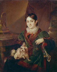 Porträtt av Tsountes Natalia Andreevna Obolenskaya, 1833