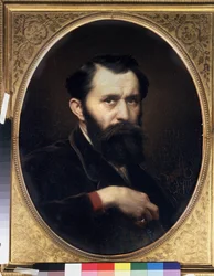 Självporträtt. Målning av Vasily (Vasily) Grigoryevich Perov (1834-1882), olja på duk