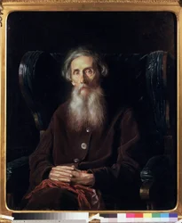 Porträtt av författaren och lexikografen Vladimir Dahl (1801-1872). Målning av Vasili (Vasili) Grigoryevich Perov (1834-1882), olja på duk