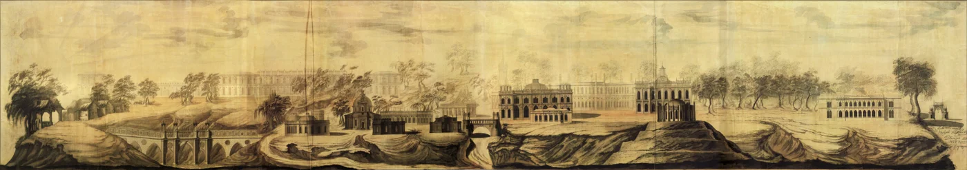 Panoramautsikt över Tsaritsyno Design, 1776