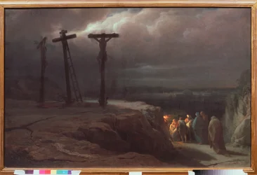 Natt på Golgata - Målning av Vasili Petrovich Vereshchagin (Vassili Vereshchagin) (1835-1909), olja på duk