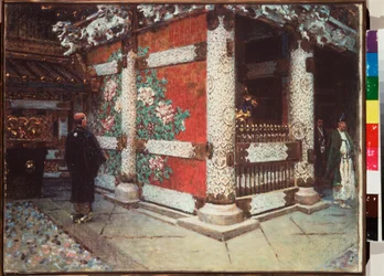 The Shinto Shrine at Nikko (Japan) - Målning av Vasili Vasilyevich Vereshchagin (Vassili Vereshchagin) (1842-1904), olja på duk