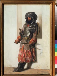 Un afghan (An Afghan) - Målning av Vasili Vasilyevich Vereshchagin (Vassili Vereshchagin) (1842-1904), olja på duk