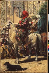 Un cavalier a Samarcande (Uzbekistan) (En ryttare i Samarkand) - Peinture de Vasili Vailyevich Vereshchagin (Vassili Verechtchaguine) (1842-1904), huile sur toile