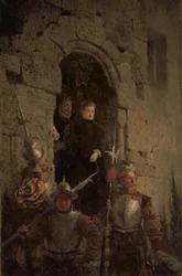 Arresteringen av hugenotten Jacqueline de Montbel d’Etremont (1541-1600), 1875