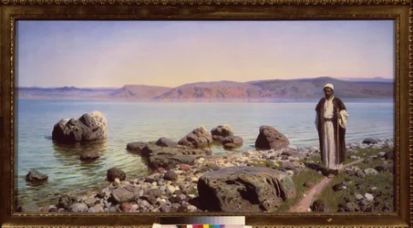 Jesus framför Galileiska sjön (Genesaretsjön) - Jesus vid Galileiska sjön - Målning av Vasili Dmitrievich Polenov (1844-1927), olja på duk