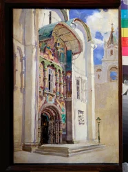 Den södra ingången till Assumption Cathedral i Moskva Kreml - Målning av Vasili Dmitrievich Polenov (1844-1927), olja på duk