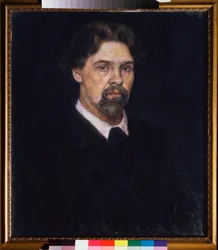 Autoporträtt - Självporträtt - Målning av Vasily Ivanovich Sourikov (Vasily Surikov eller Vasily Surikow) (1848-1916), olja på duk