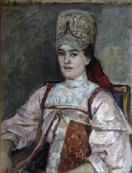 Porträtt av Natalia Fyodorovna Matveeva, 1908