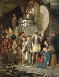 "Prins Mikael av Chernigov vid Batu Khans läger", 1246 1883.