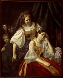 ""Reseförberedelser"" Målning av Vassili Feklistov (Feklistov) (1800-talet) 1848 Dim 141x114 cm Ryska statens museum, Sankt Petersburg (Petersburg)