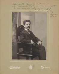 Porträtt av organisten och kompositören Marco Enrico Bossi 1861-1925, ca. 1900.