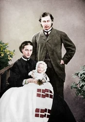 Prinsen och prinsessan av Wales med spädbarnet Prins Albert Victor, 1864 1910