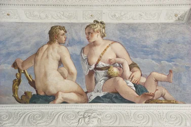 Apollo och Venus, från Sala di Bacchus, ca 1561