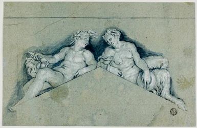 Överdörr med allegorisk mansfigur