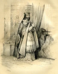 Dagobert 1 (v.600-639) kung av Austrasien (623-629), kung av alla franker (629-634), kung av Neustrien och Burgund (634-639). Dagobert 1:s regentskap