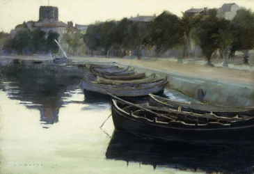 Båtar vid sina förtöjningar, 1876