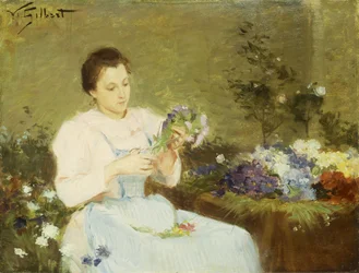 Ordna blommor till en vårbukett