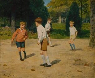 Boys Playing (olja på duk)