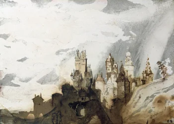 Le Gai Chateau (penna och bläck, tvätt och wc på papper)