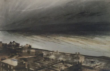 Marine-Terrace, Jersey, 1855 (kol, penna och gouache på papper)