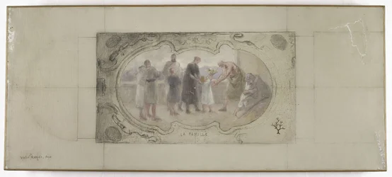 Skiss till Galerie Lobau, Hôtel de Ville, Paris: Familjen
