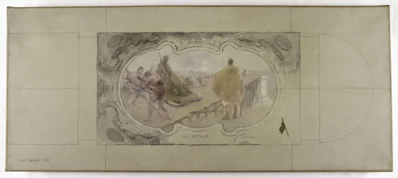 Skiss för Lobau-galleriet i Paris stadshus: La Patrie